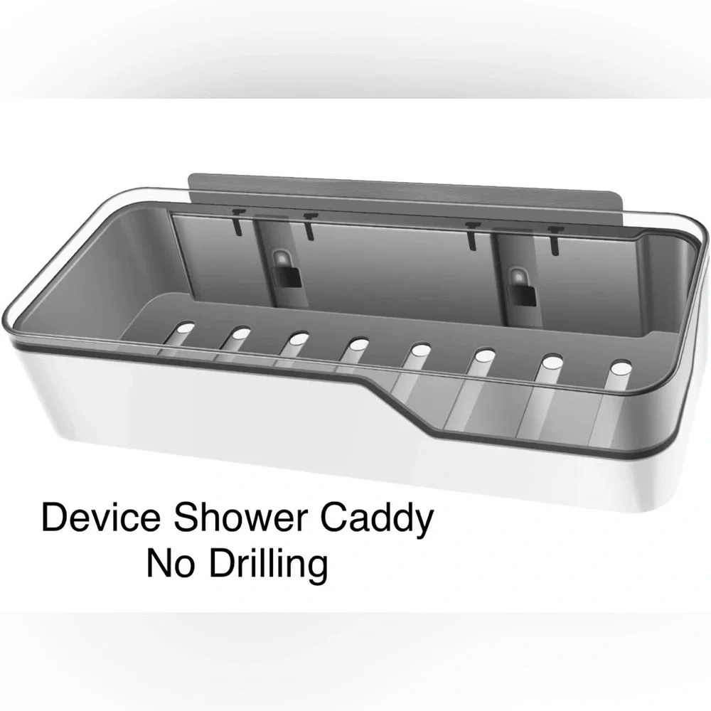 DEVICO No Drilling Plastic Shower Caddy,